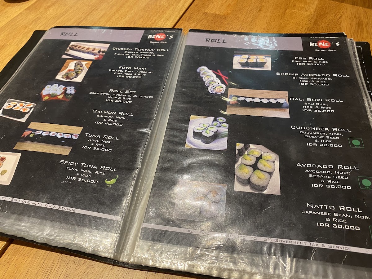 Bene’s Sushi Bar Photo Menu 4