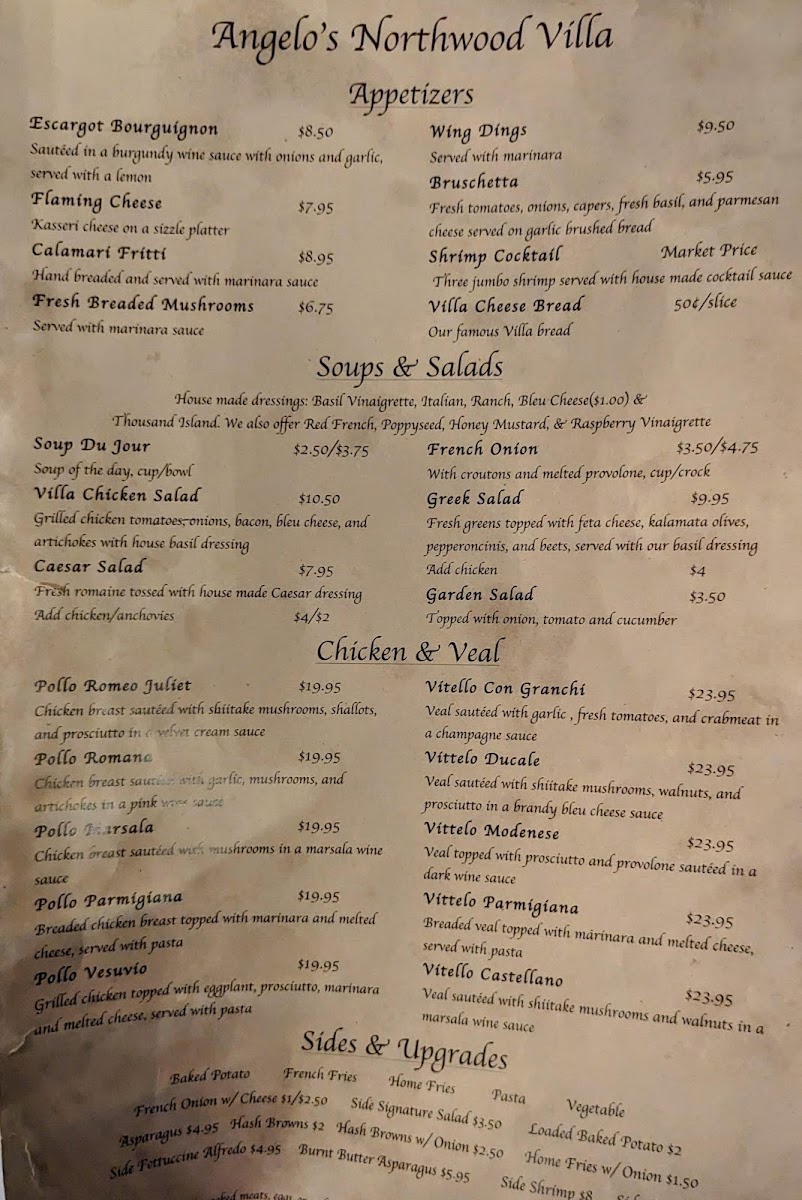 Angelo's Northwood Villa Photo Menu 10
