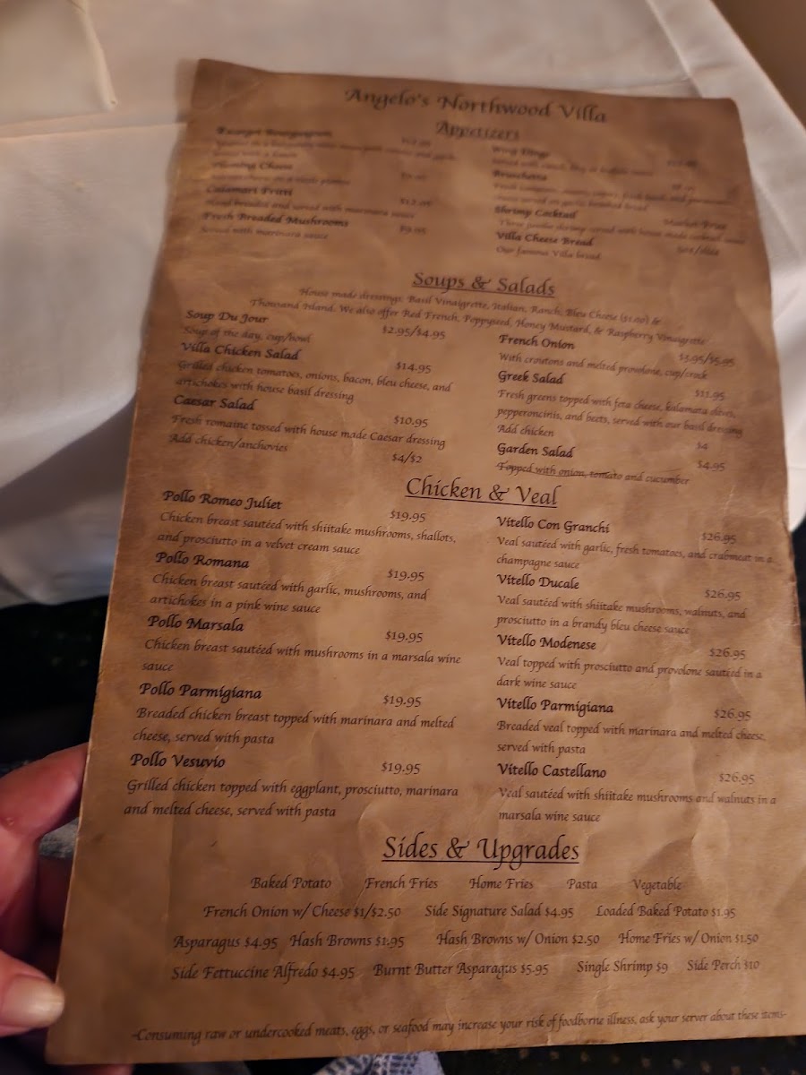 Angelo's Northwood Villa Photo Menu 4