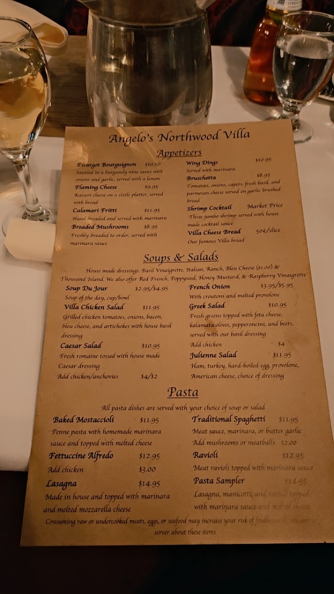 Angelo's Northwood Villa Photo Menu 6