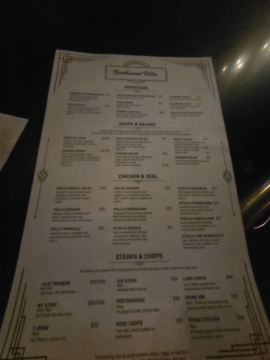 Angelo's Northwood Villa Photo Menu 7
