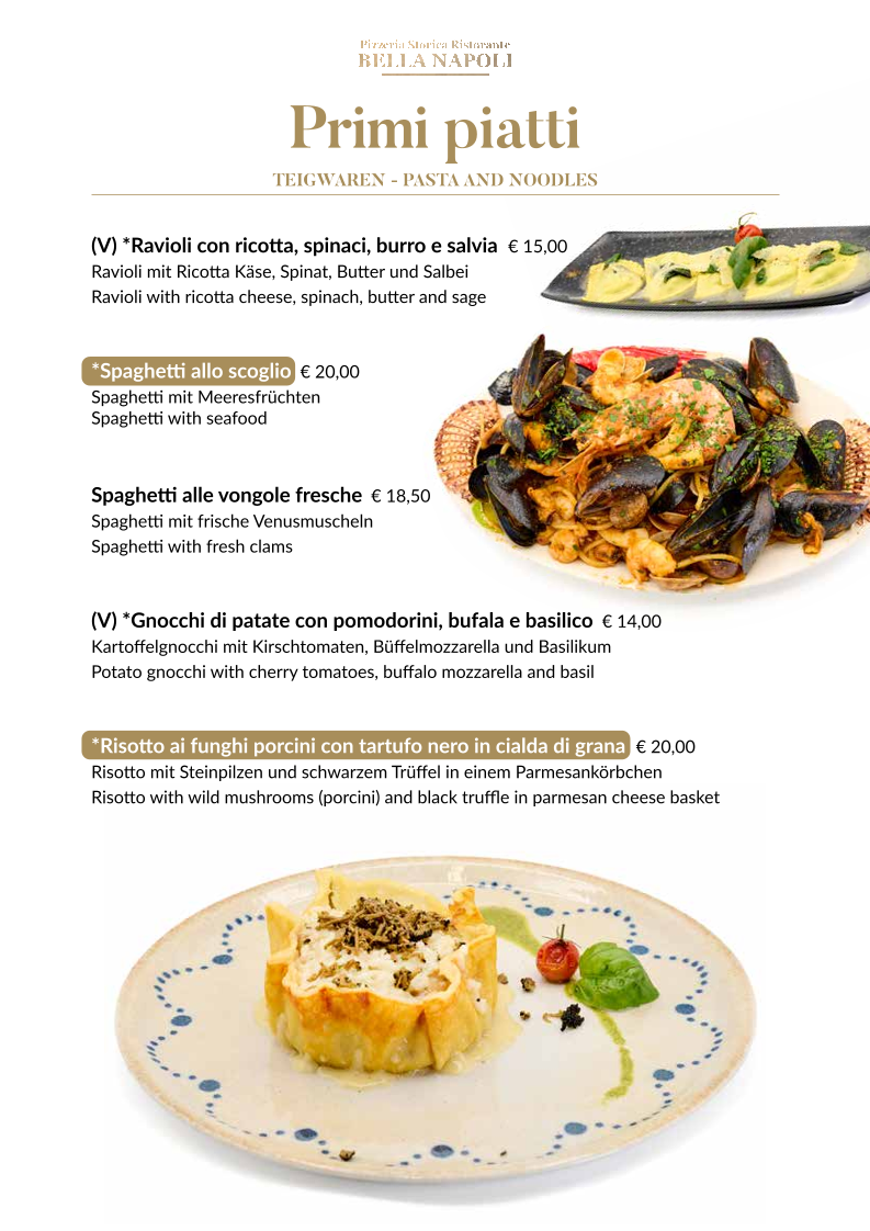 Bella Napoli Photo Menu 1