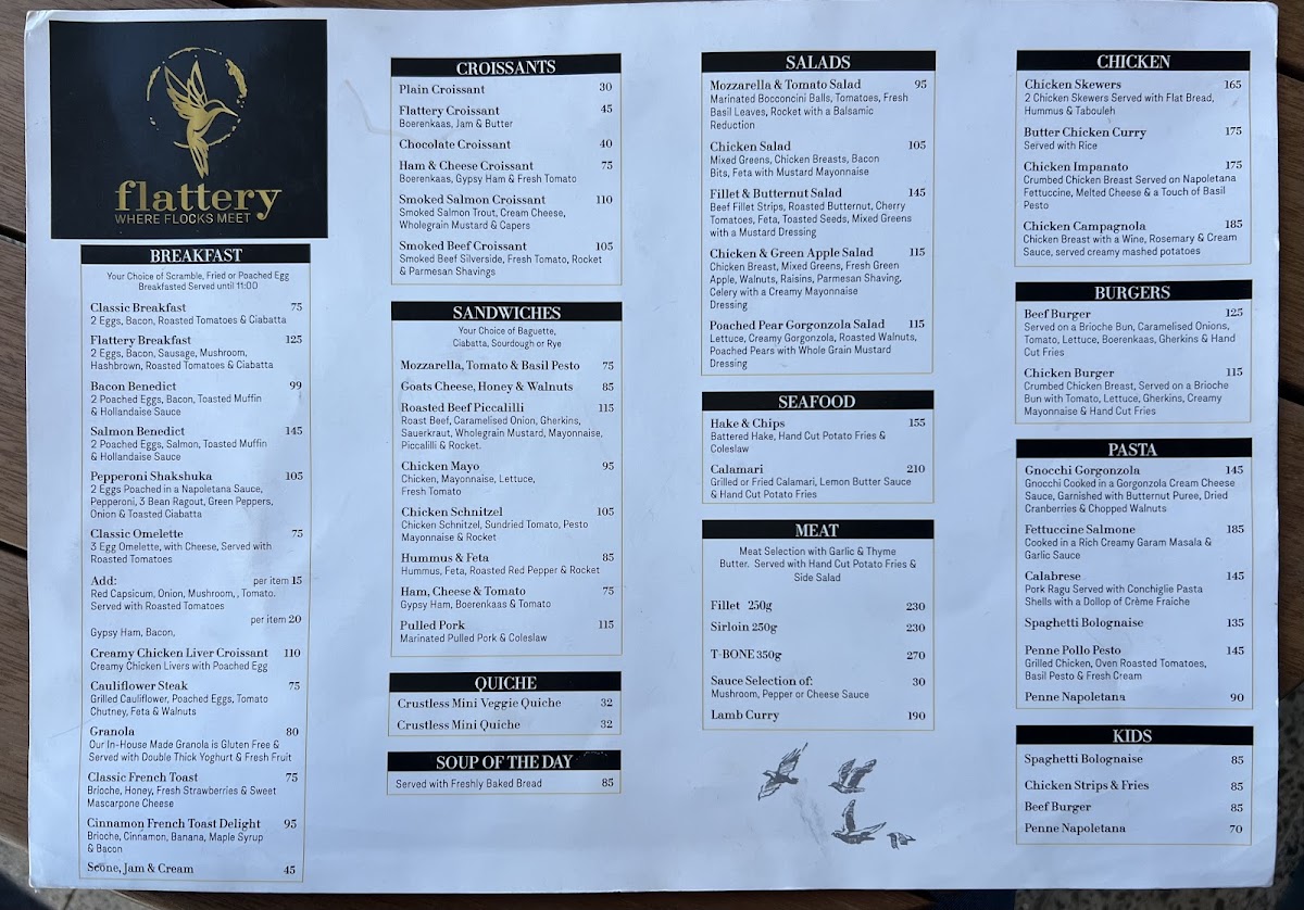Flattery Cafe Photo Menu 2