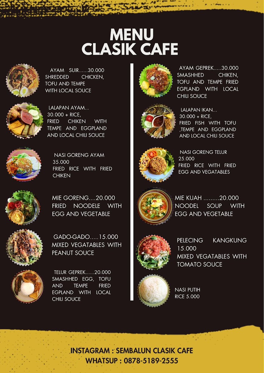 Sembalun Clasik cafe Photo Menu 2