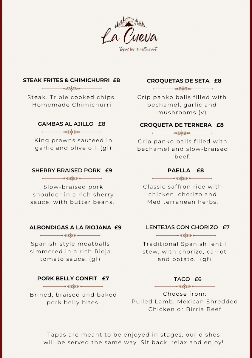 La Cueva Tapas bar & restaurant Photo Menu 1