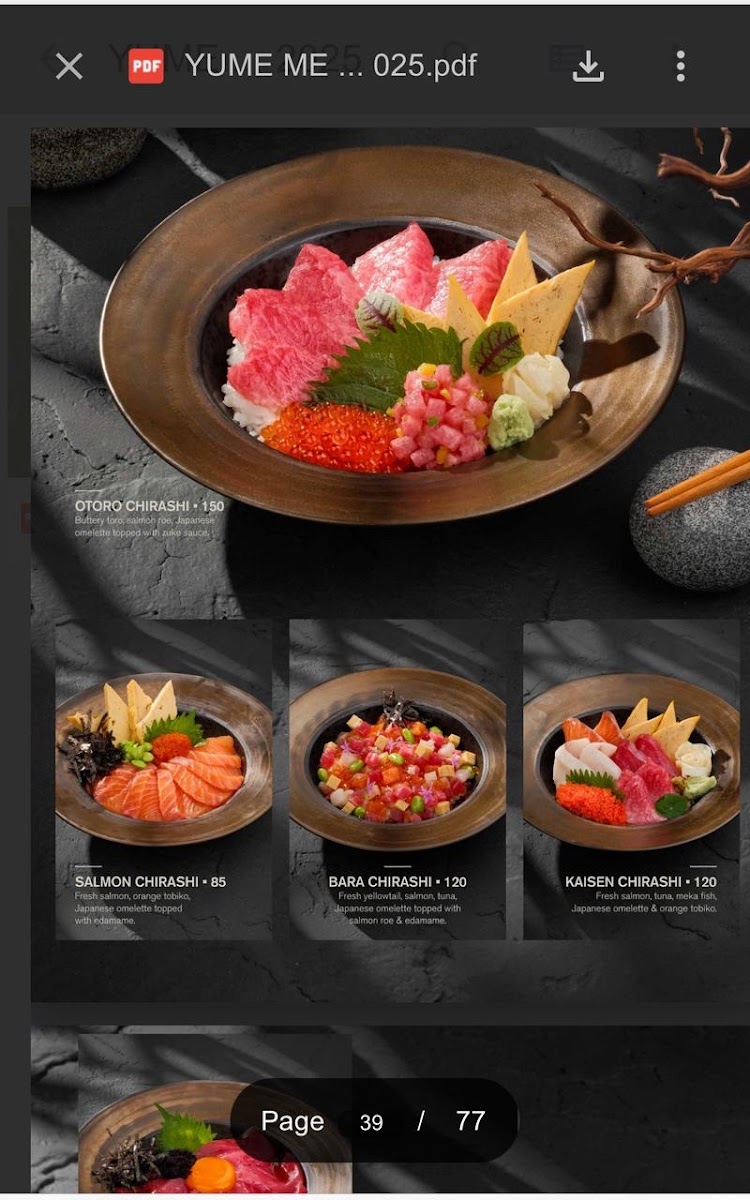 YUME 夢 l Japanese Dining Photo Menu 1