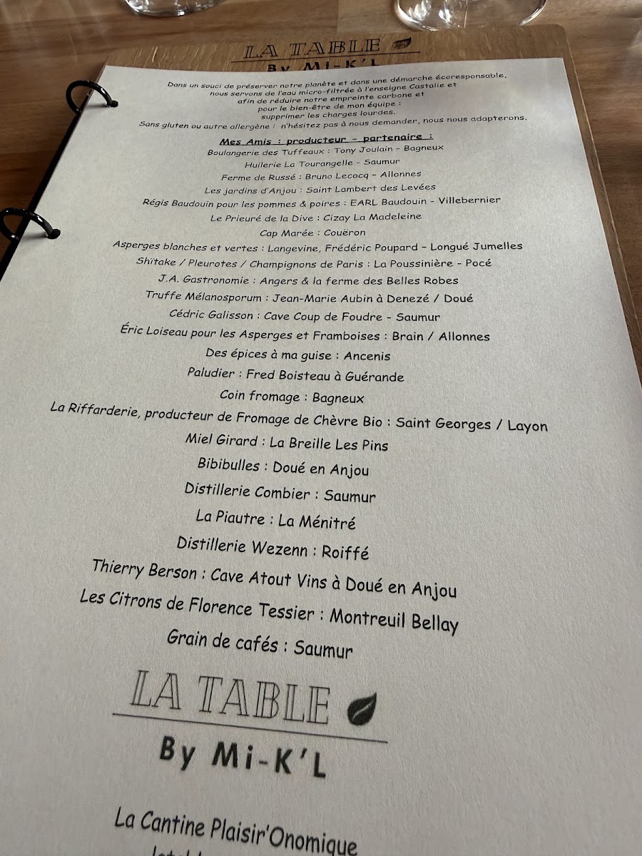 La Table By Mi - K'L Photo Menu 1