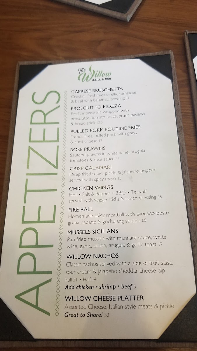The Willow Grill & Bar Photo Menu 4