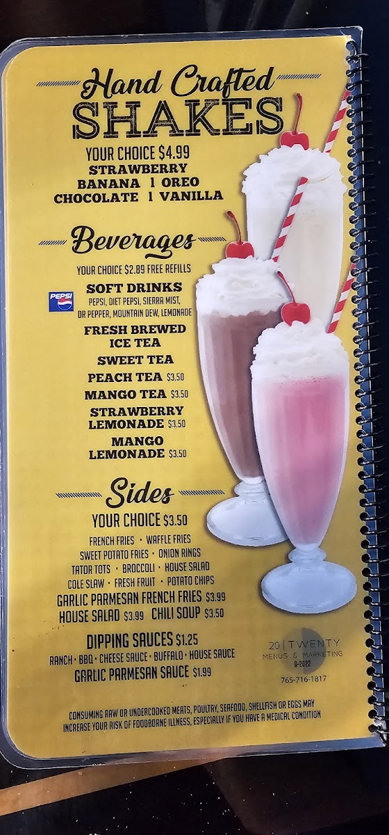 Indy’s burger joint (Camby ) Photo Menu 2