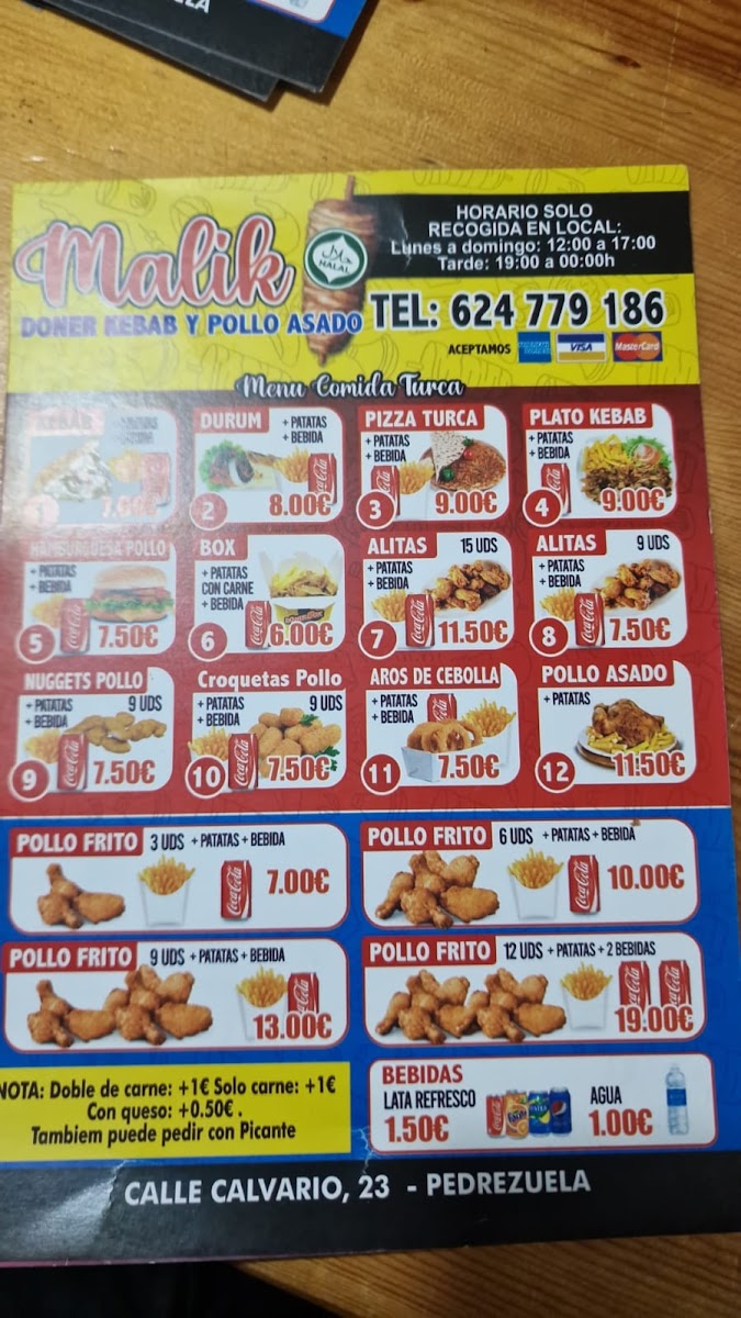 Malik doner kebab Photo Menu 3