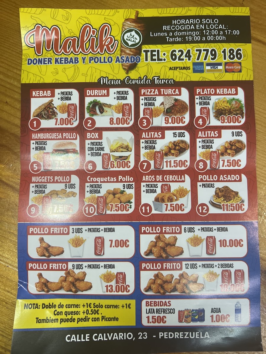 Malik doner kebab Photo Menu 4