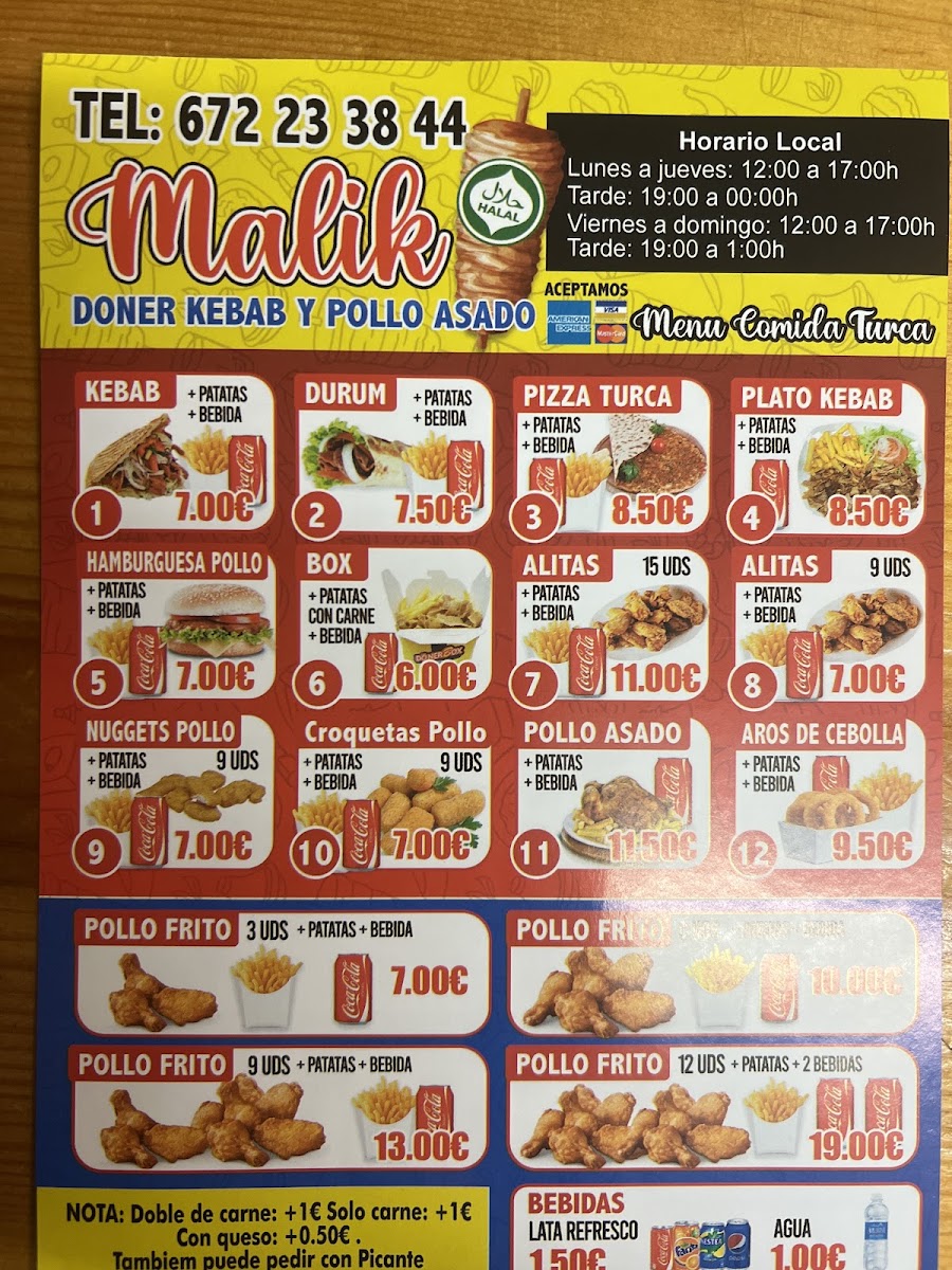 Malik doner kebab Photo Menu 5