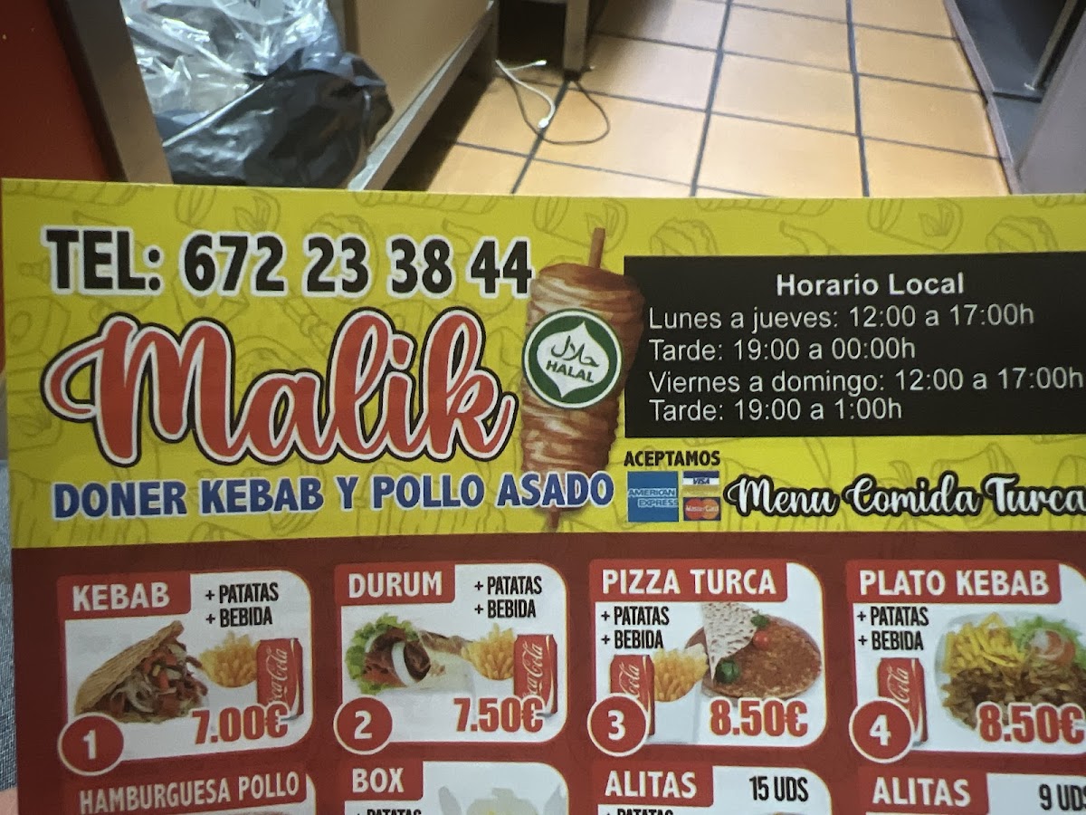 Malik doner kebab Photo Menu 7