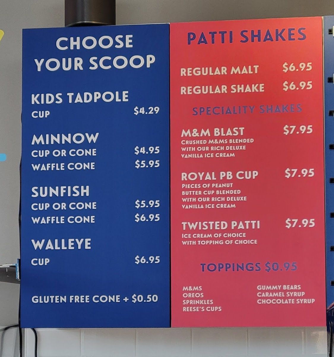 Patti's Ice Cream Photo Menu 2