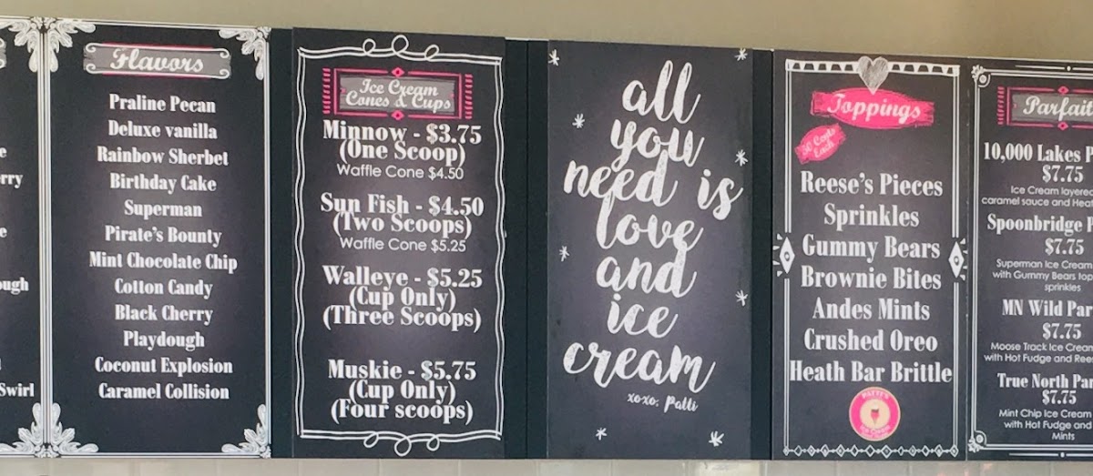 Patti's Ice Cream Photo Menu 3