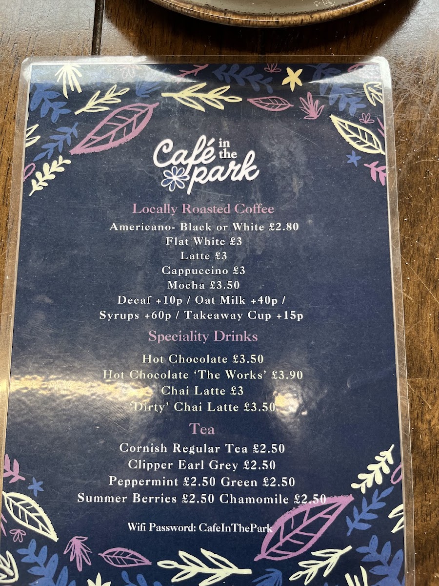 Café in the Park Photo Menu 3