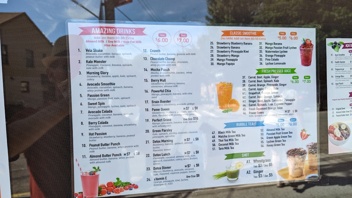 Vela Juice Bar Photo Menu 7
