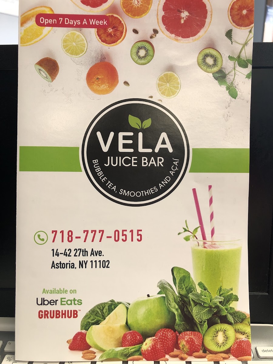 Vela Juice Bar Photo Menu 8