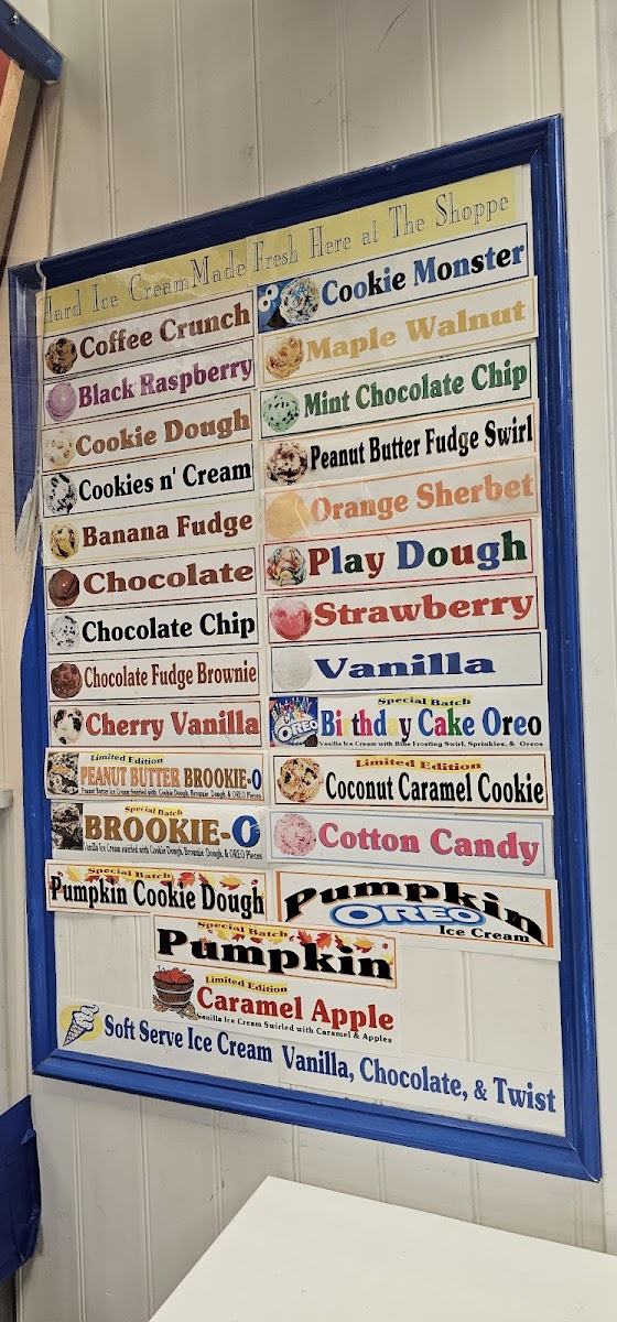 The Ice Cream Shoppe Photo Menu 1