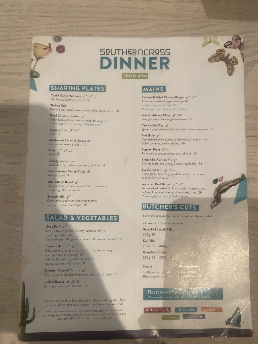 Southern Cross Garden Bar Restaurant Photo Menu 8