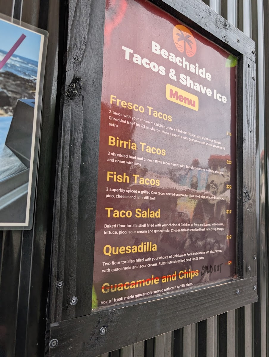 Birria Taco Stand Photo Menu 1