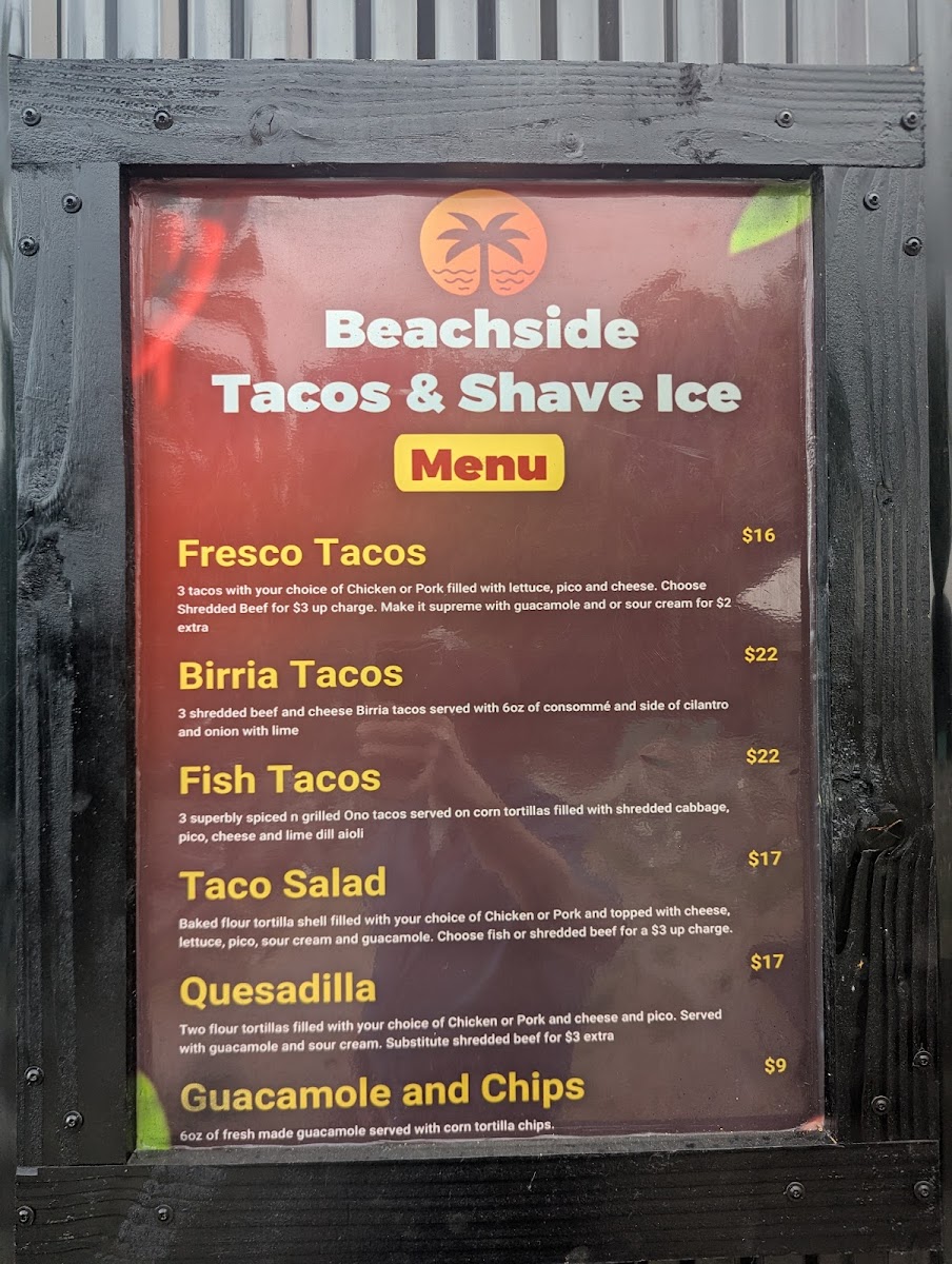 Birria Taco Stand Photo Menu 2