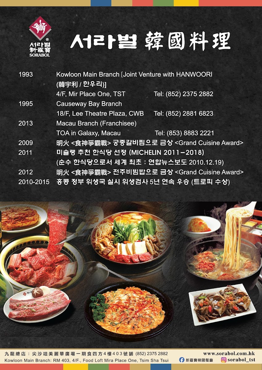 Sorabol Korean Restaurant 新羅寶 (尖沙咀店) Photo Menu 3