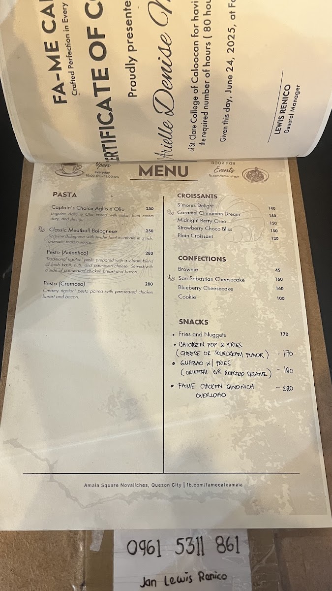 Fa-Me Café Photo Menu 4