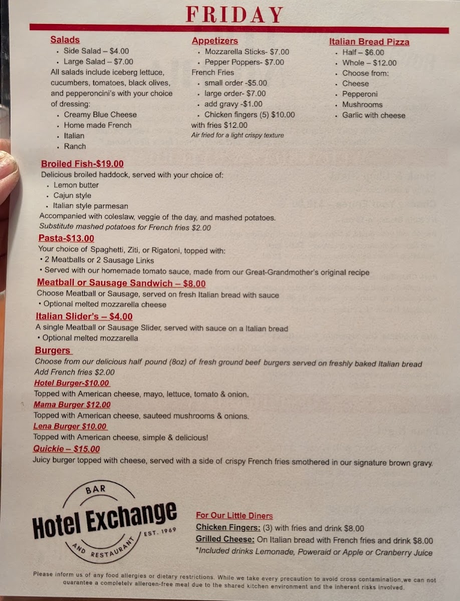 Hotel Exchange Photo Menu 2