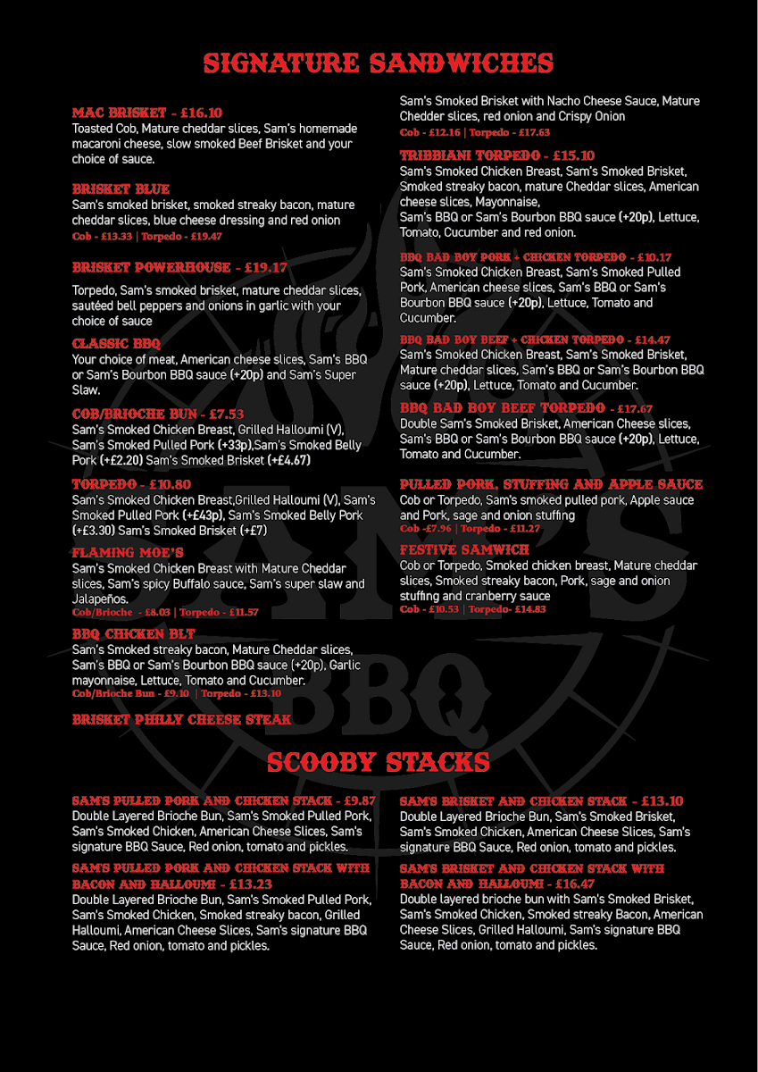 Sam's BBQ Photo Menu 1