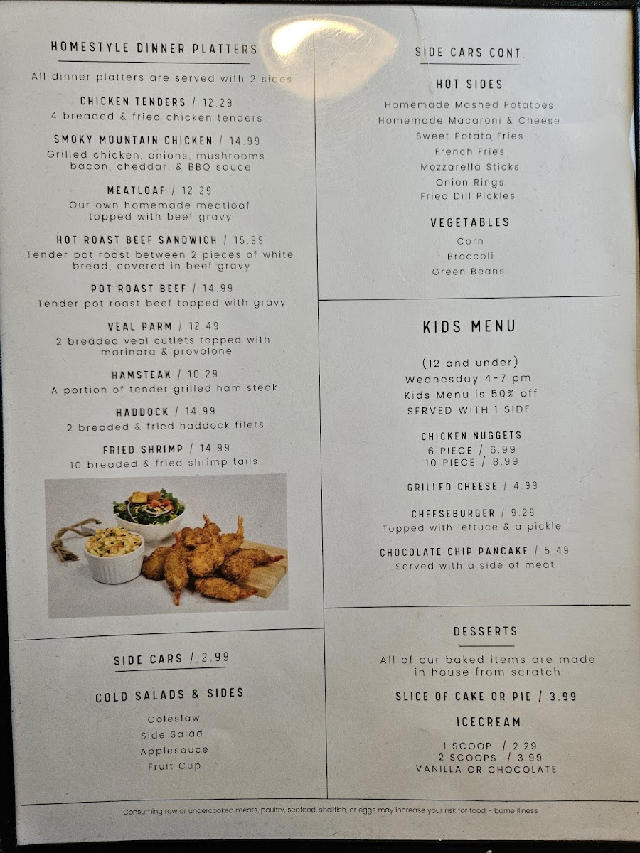 Richland Railroad Diner Photo Menu 1