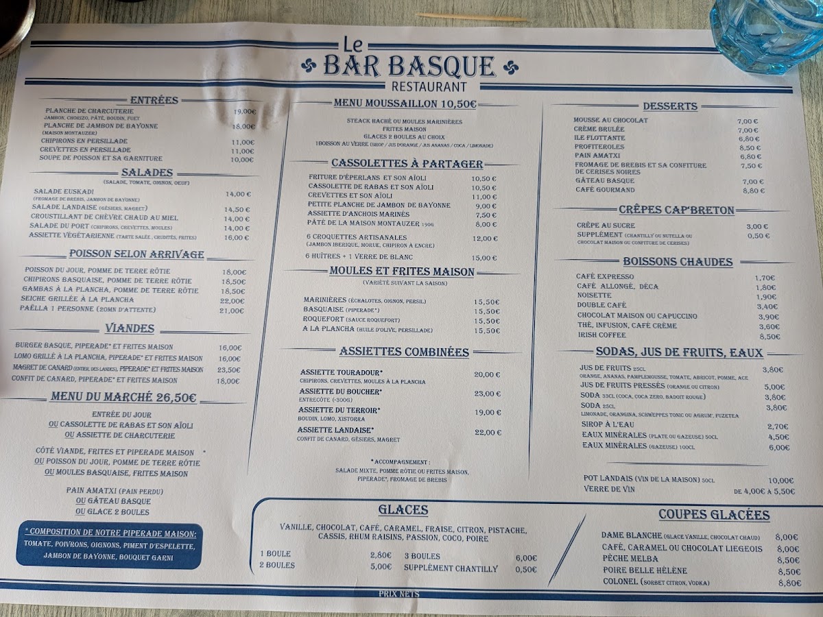 Bar Basque Capbreton Photo Menu 1