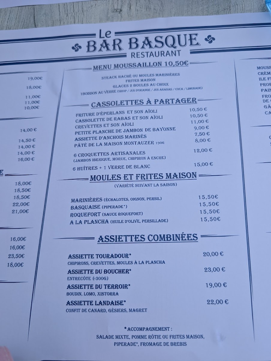 Bar Basque Capbreton Photo Menu 3
