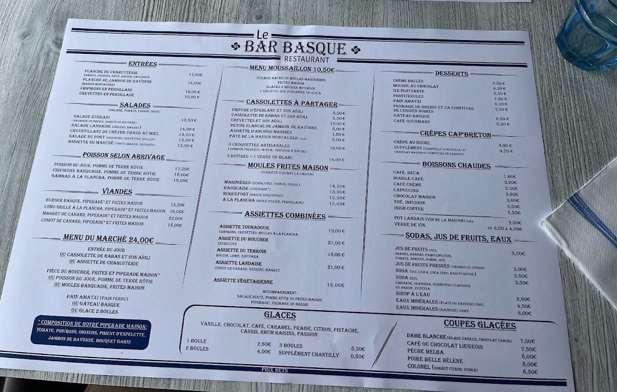 Bar Basque Capbreton Photo Menu 4