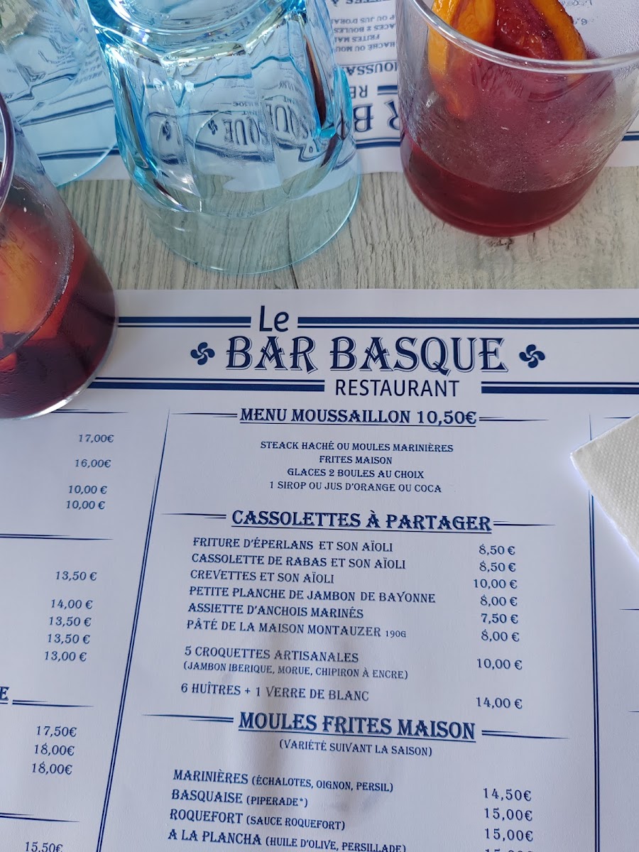 Bar Basque Capbreton Photo Menu 9