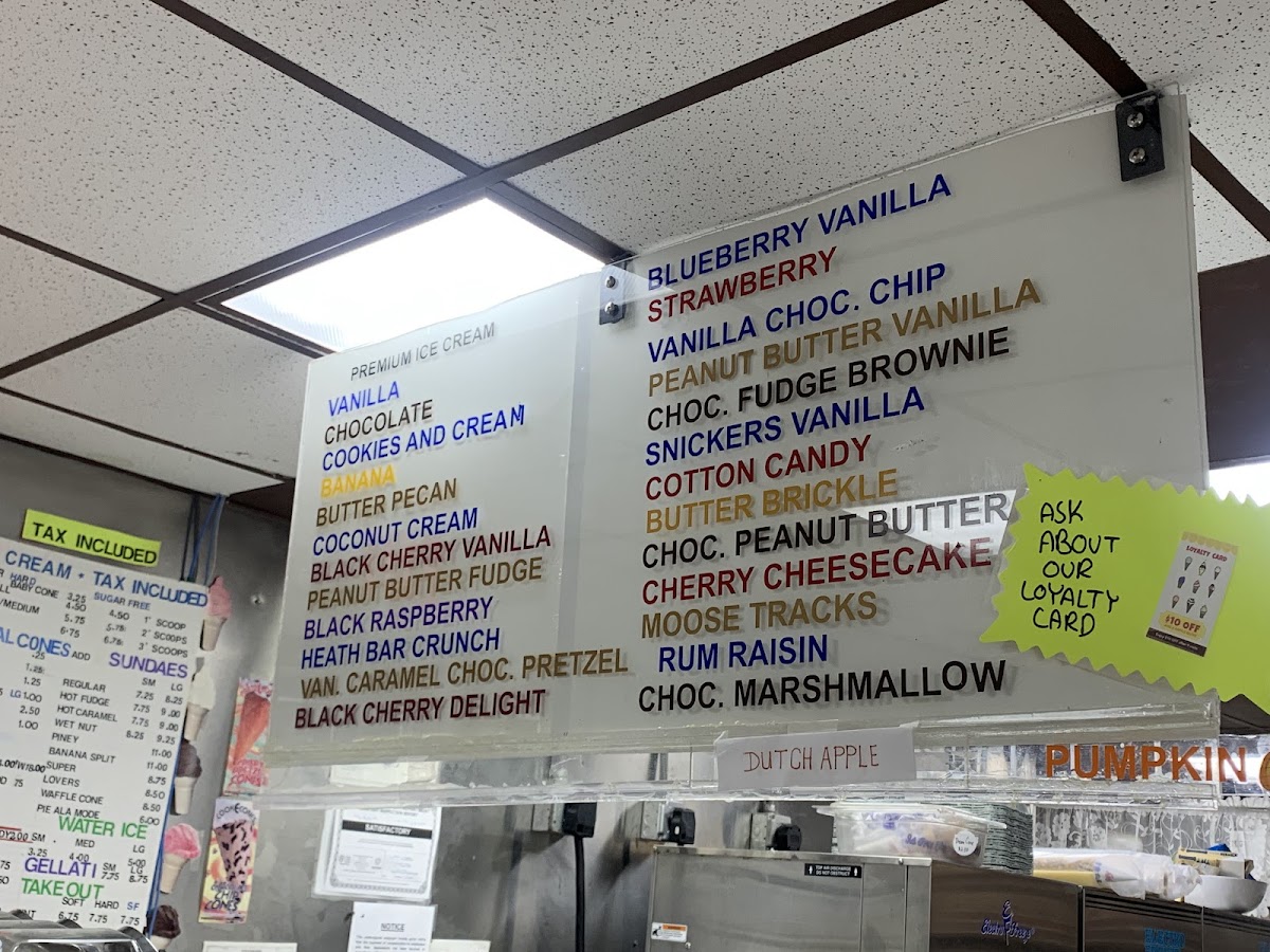 Kohr Soft Ice Cream Photo Menu 2