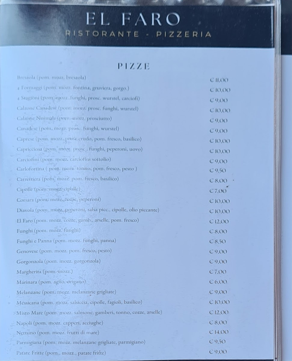 El Faro Photo Menu 4