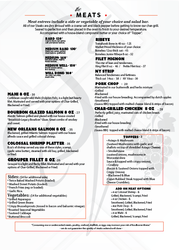 Southern Vine's Steakhouse Photo Menu 3