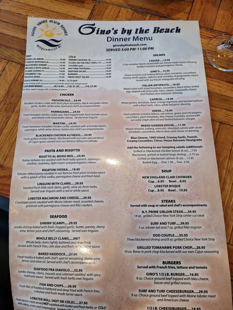 Gino's by the Beach Photo Menu 6