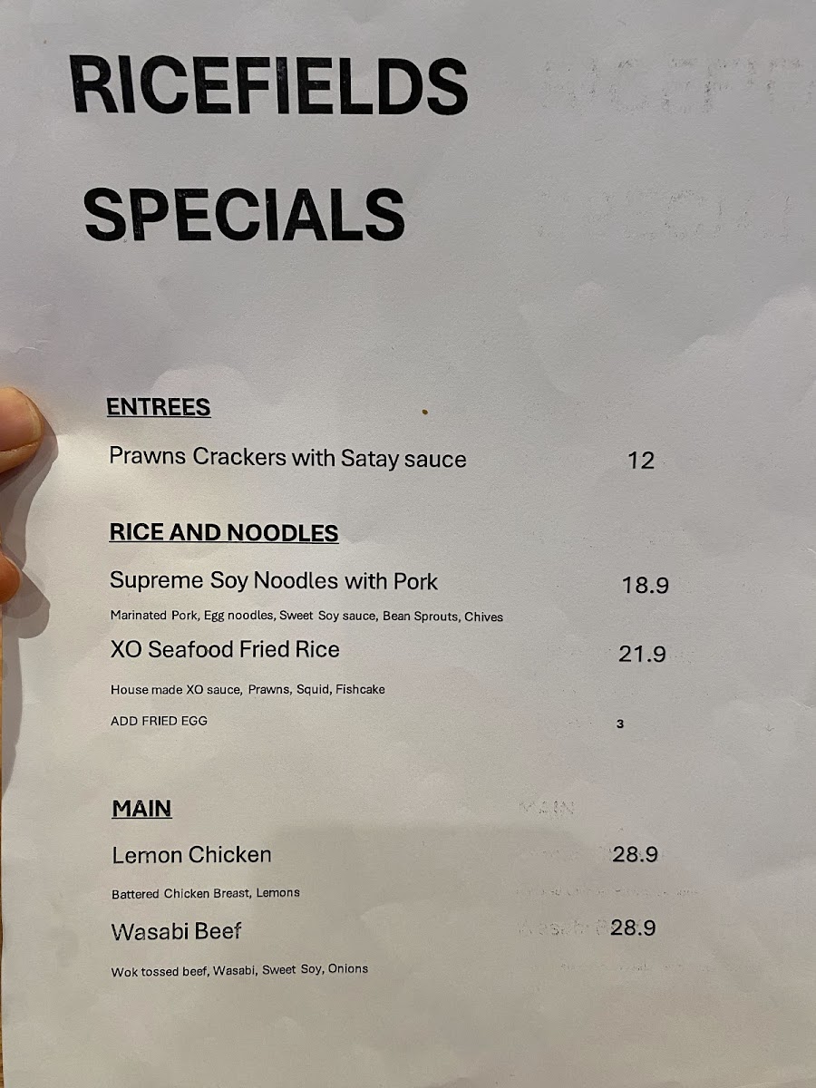 Rice Fields Restaurant Photo Menu 3