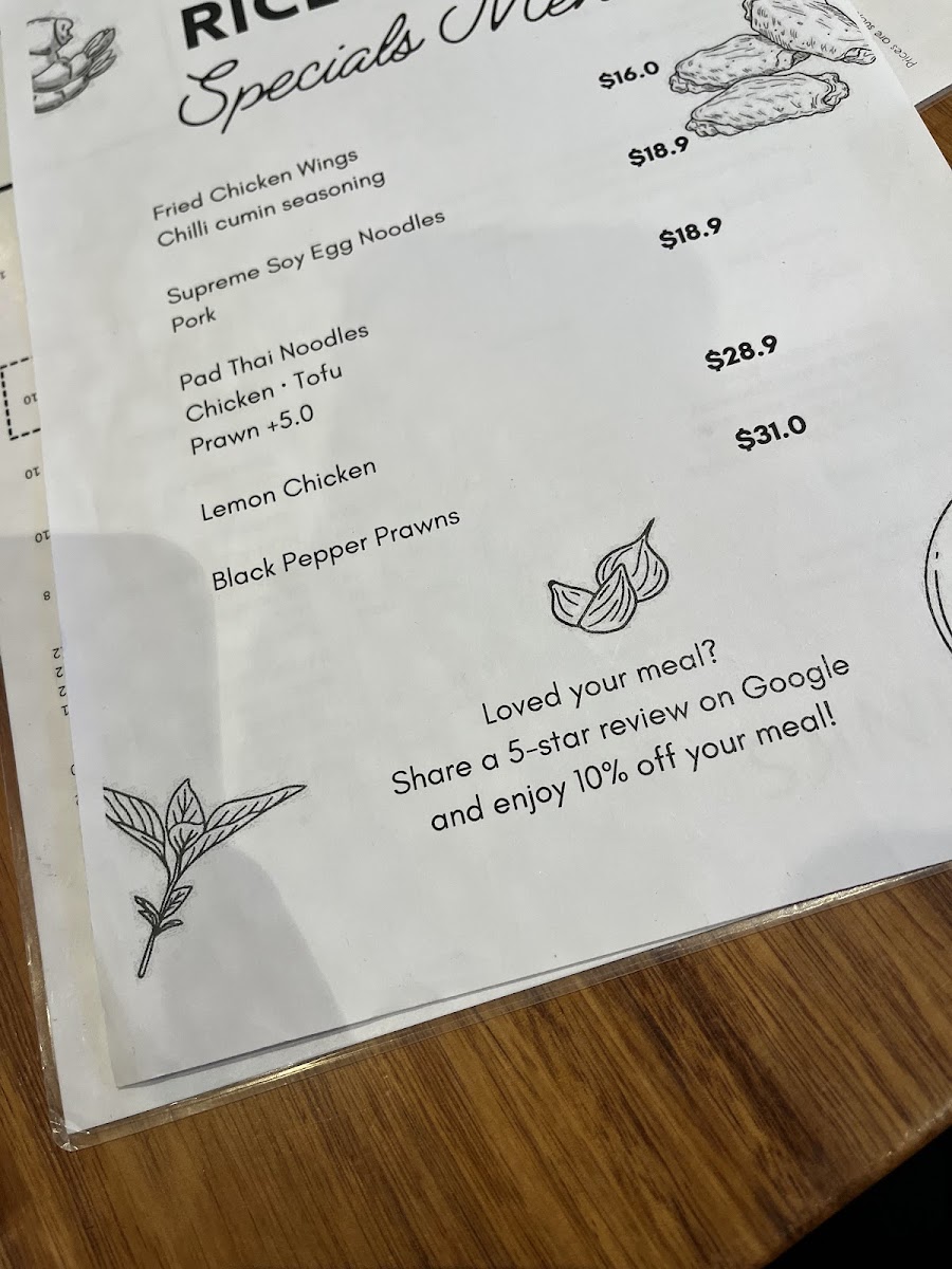 Rice Fields Restaurant Photo Menu 5