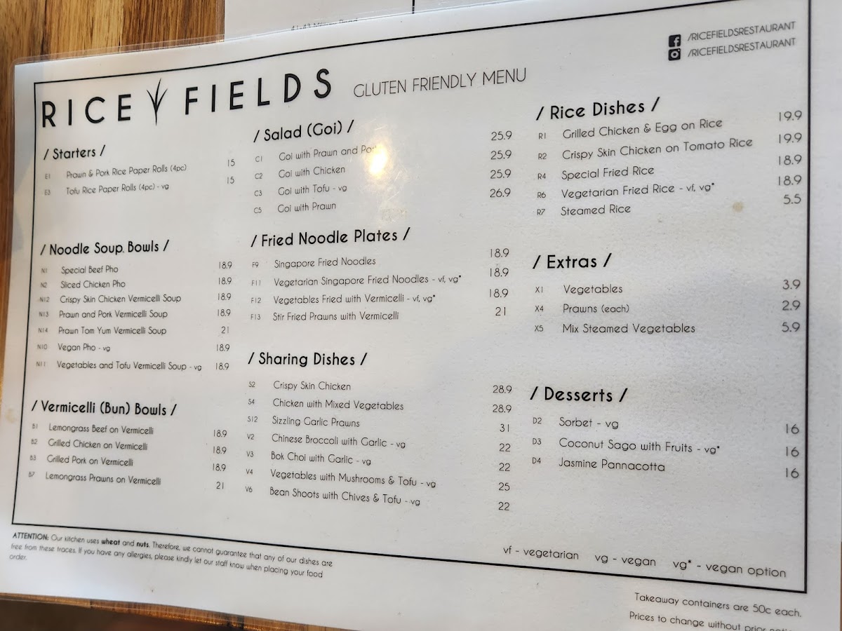 Rice Fields Restaurant Photo Menu 6