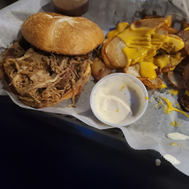 Pulled Pork Sandwich and Cheese Fries