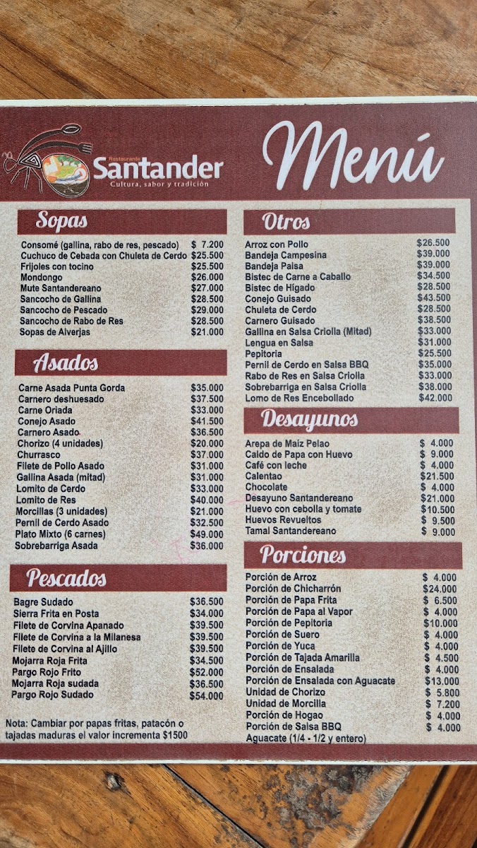 Restaurante El Santandereano Photo Menu 2