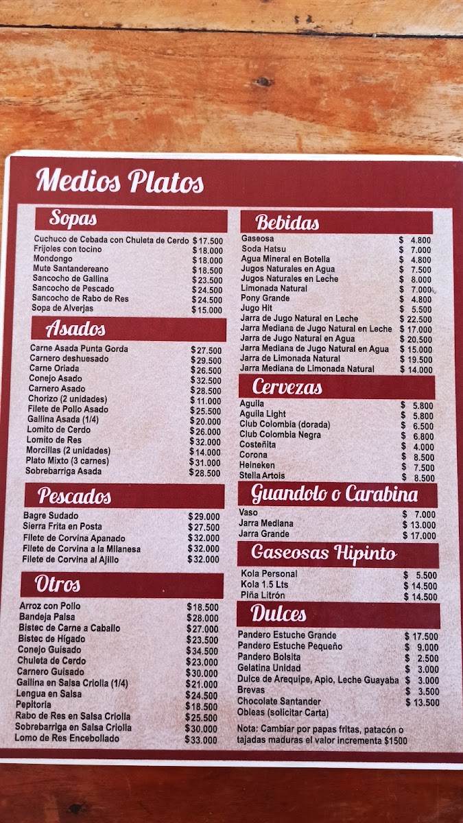 Restaurante El Santandereano Photo Menu 4