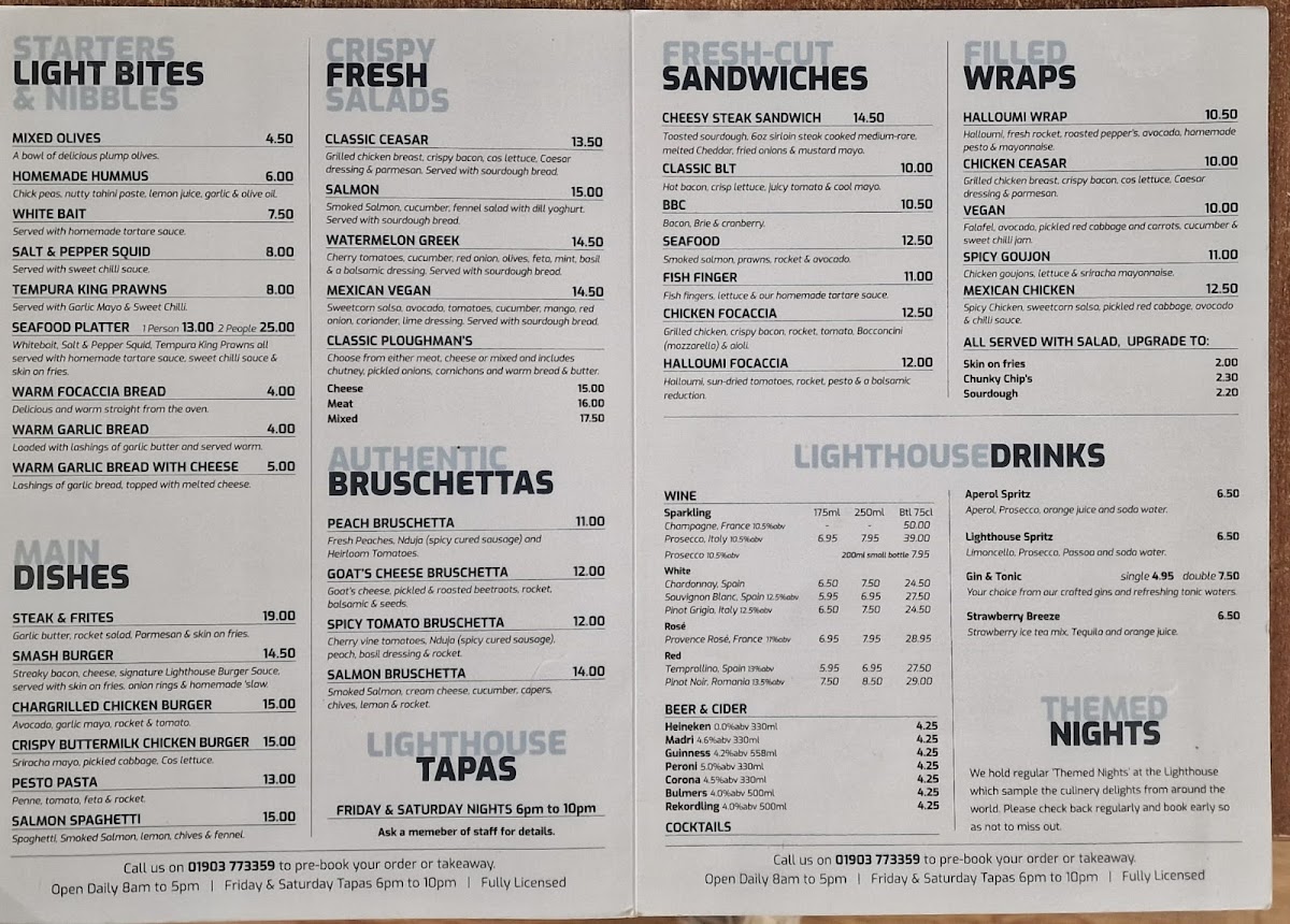 Lighthouse Cafe Photo Menu 1