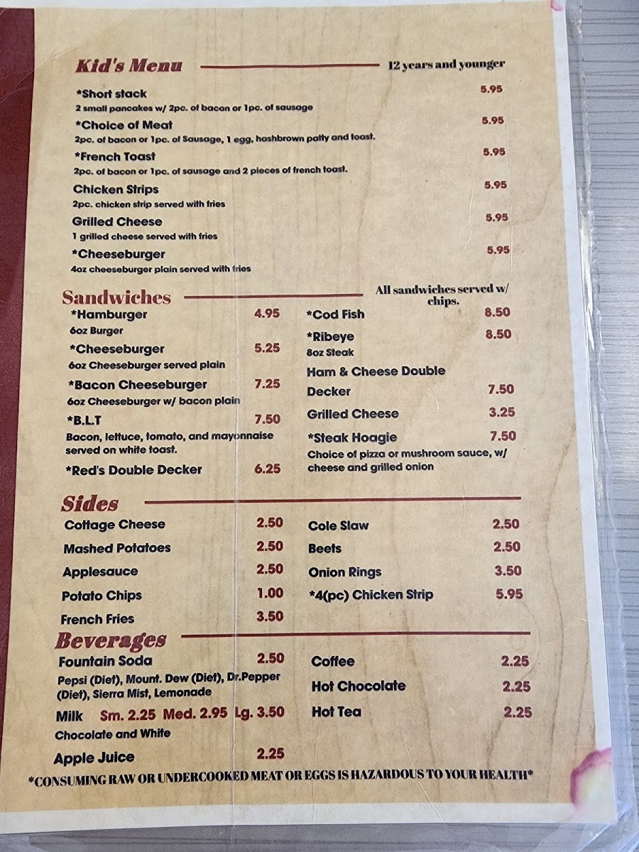 Lana's Diner Photo Menu 3
