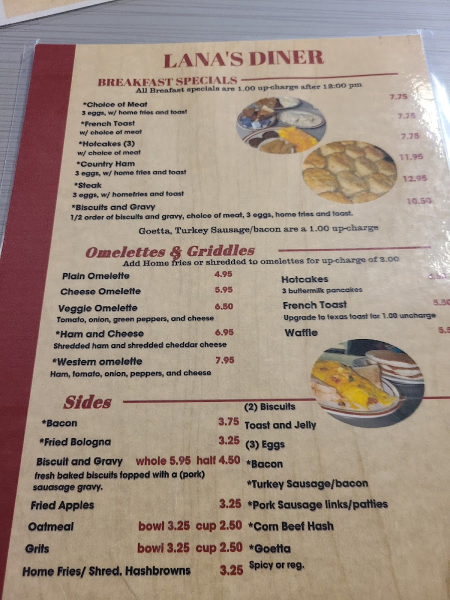 Lana's Diner Photo Menu 6