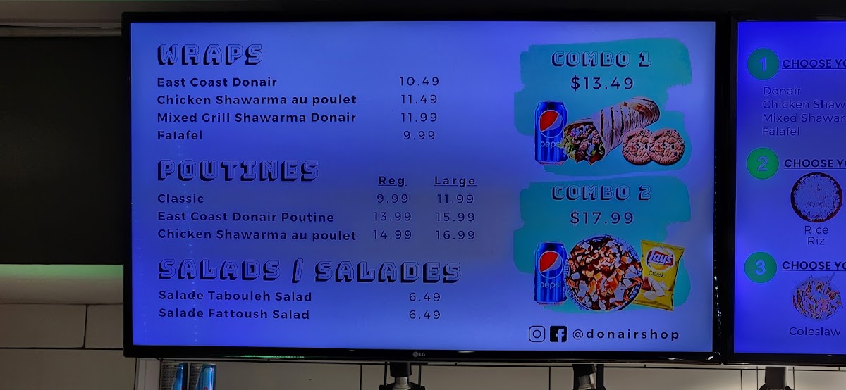 Donair Shop Photo Menu 2