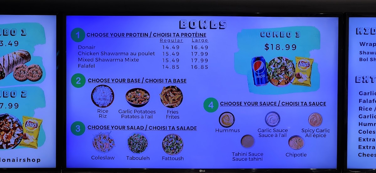 Donair Shop Photo Menu 3